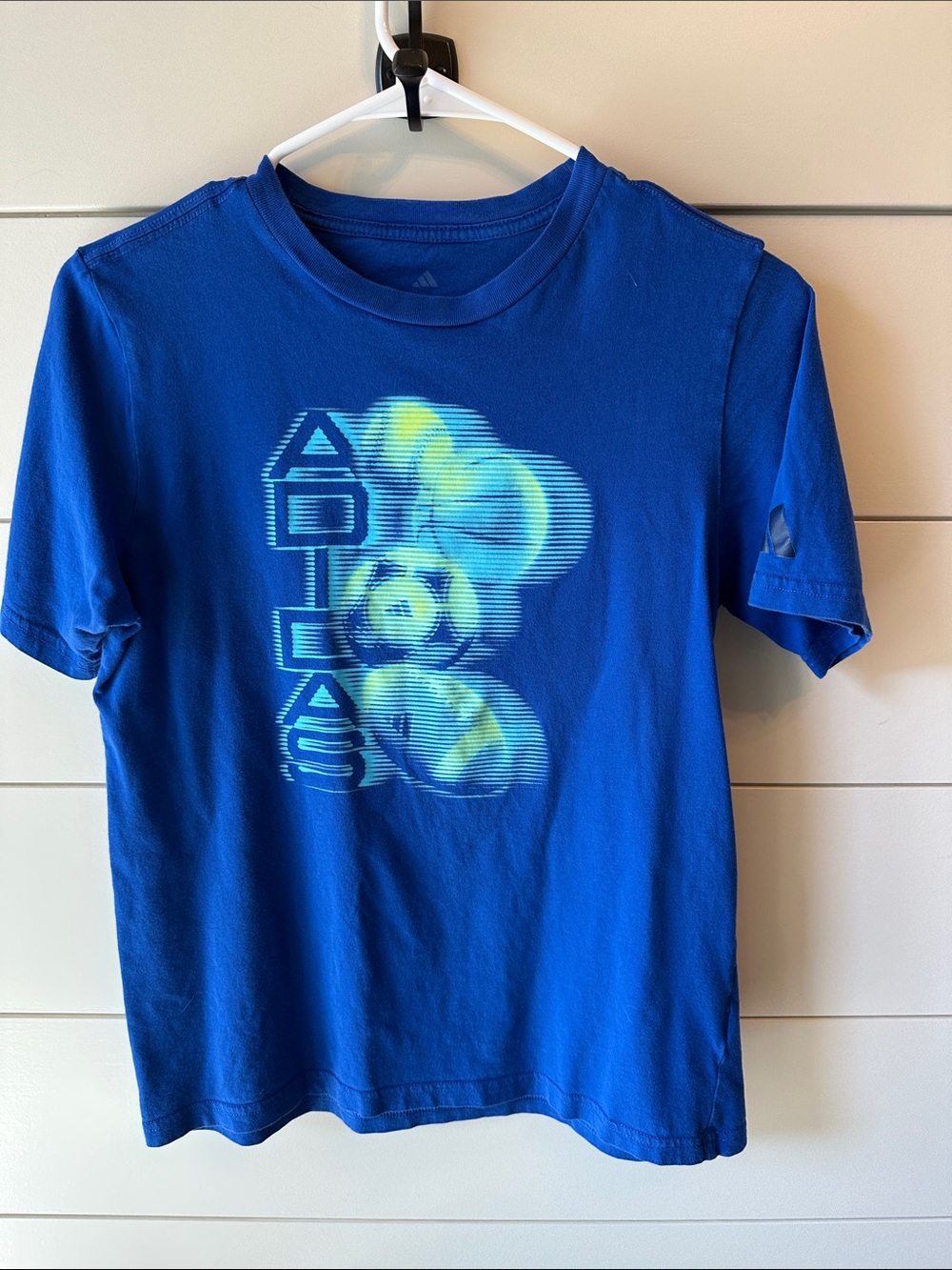 Adidas boys blue tee